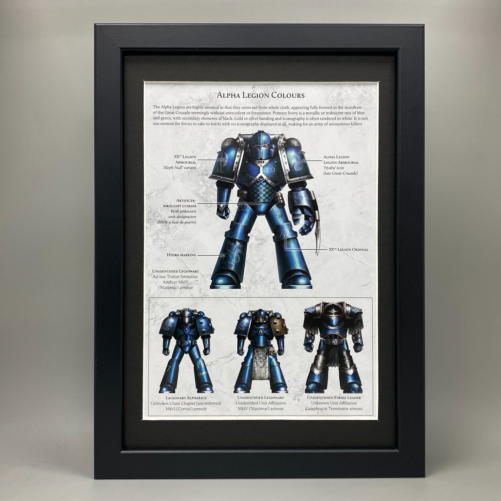 ALPHA LEGION FRAMED ART CHAOS SPACE MARINES HORUS HERESY WARHAMMER 40K 40,000