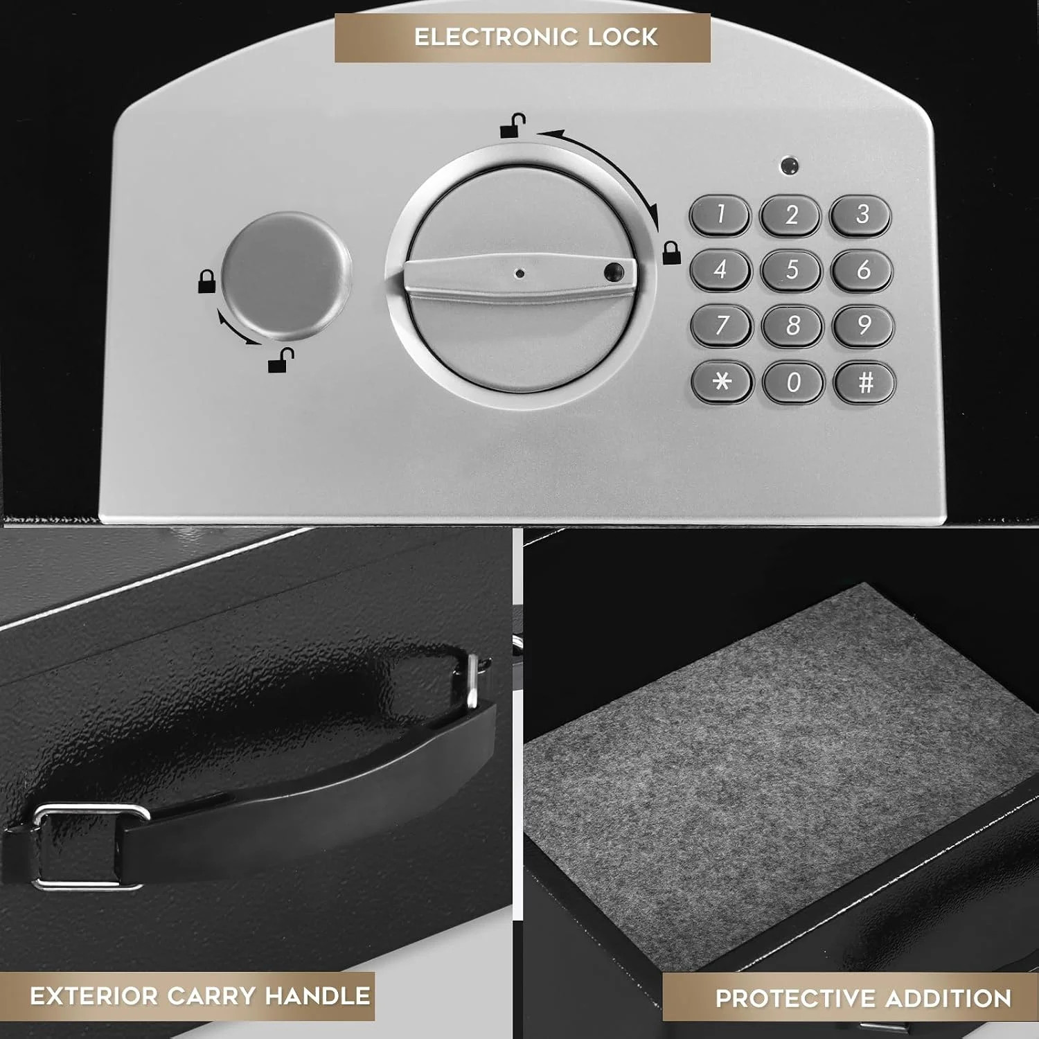 Dalmbox Portable Metal Safe Box with Digital Code Lock,Fire Resistant Storage fo