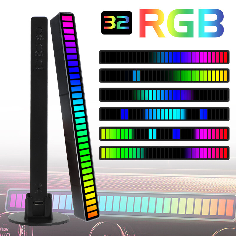 Sound Music Light Voice Activated Pickup Rhythm RGB LED Strip Tube Car Bar Lamp