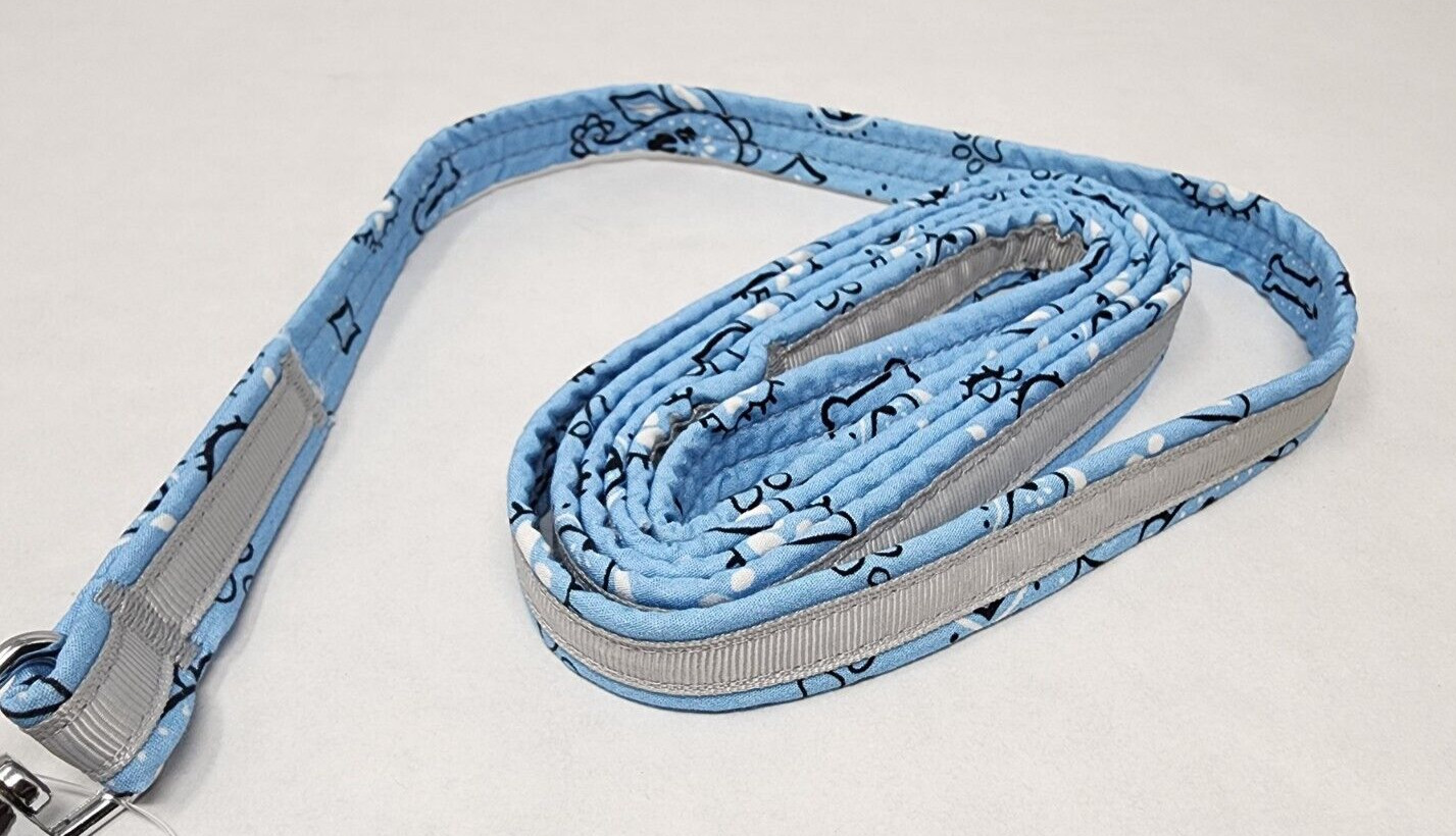 My Canine Kids Bandana Dog Leash, Lead Blue 5', 100% cotton
