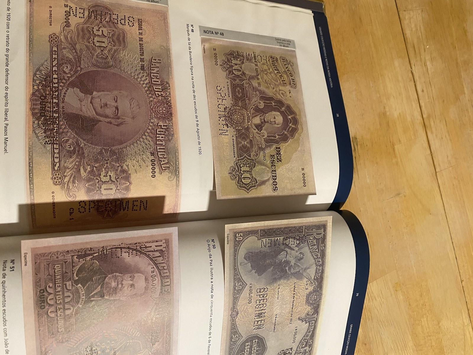 Specimen Banknote Album: Banknote Samples from Portugal