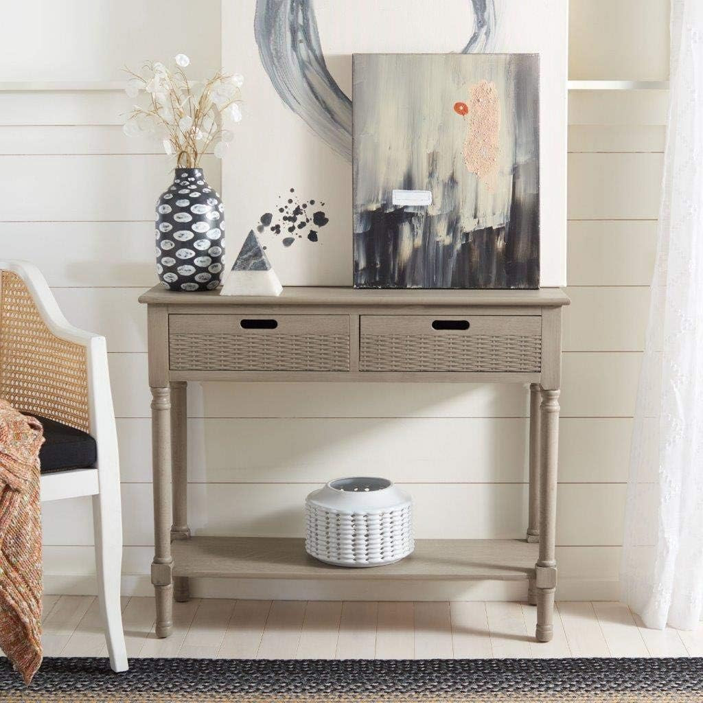 Safavieh Home Collection Landers Greige2-Drawer Console Table CNS5710D, Greige