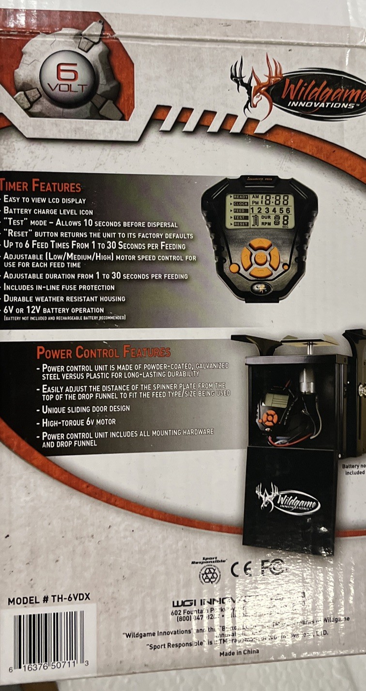 Wildgame Innovations Hanging Deer Feeder 6Volt Digital Power Control Unit LCD