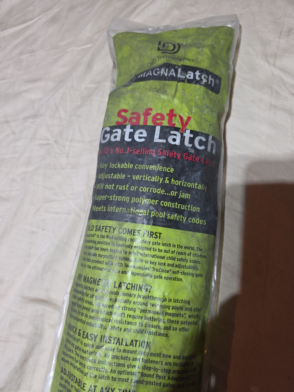 Durable 20-Inch Self-Closing Gate Latch | MagnaLatch for Child Safety & Pools