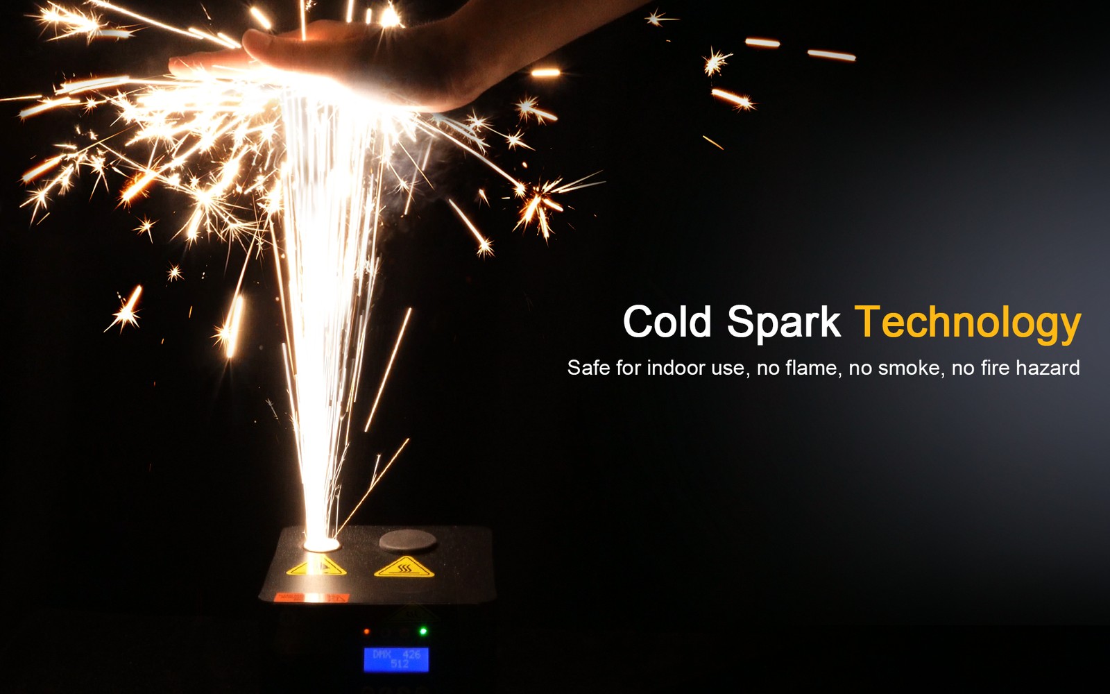 SHEHDS 450W Mini Cold Spark Machine Stage Effect DMX Remote 6.6ft–16.4ft