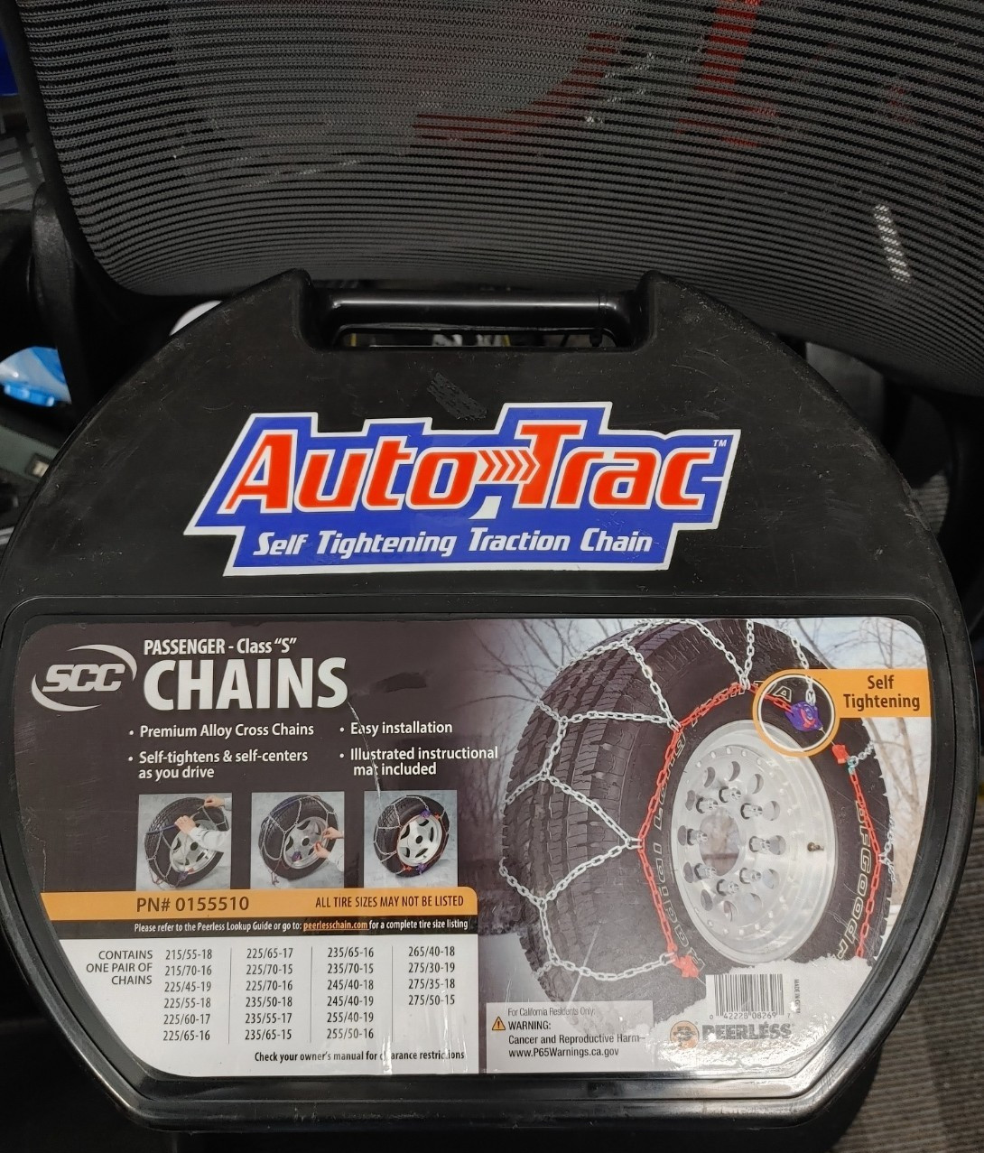 Peerless SCC Auto-Trac Self Tightening Snow Tire Chains Class S PN 0155510 New