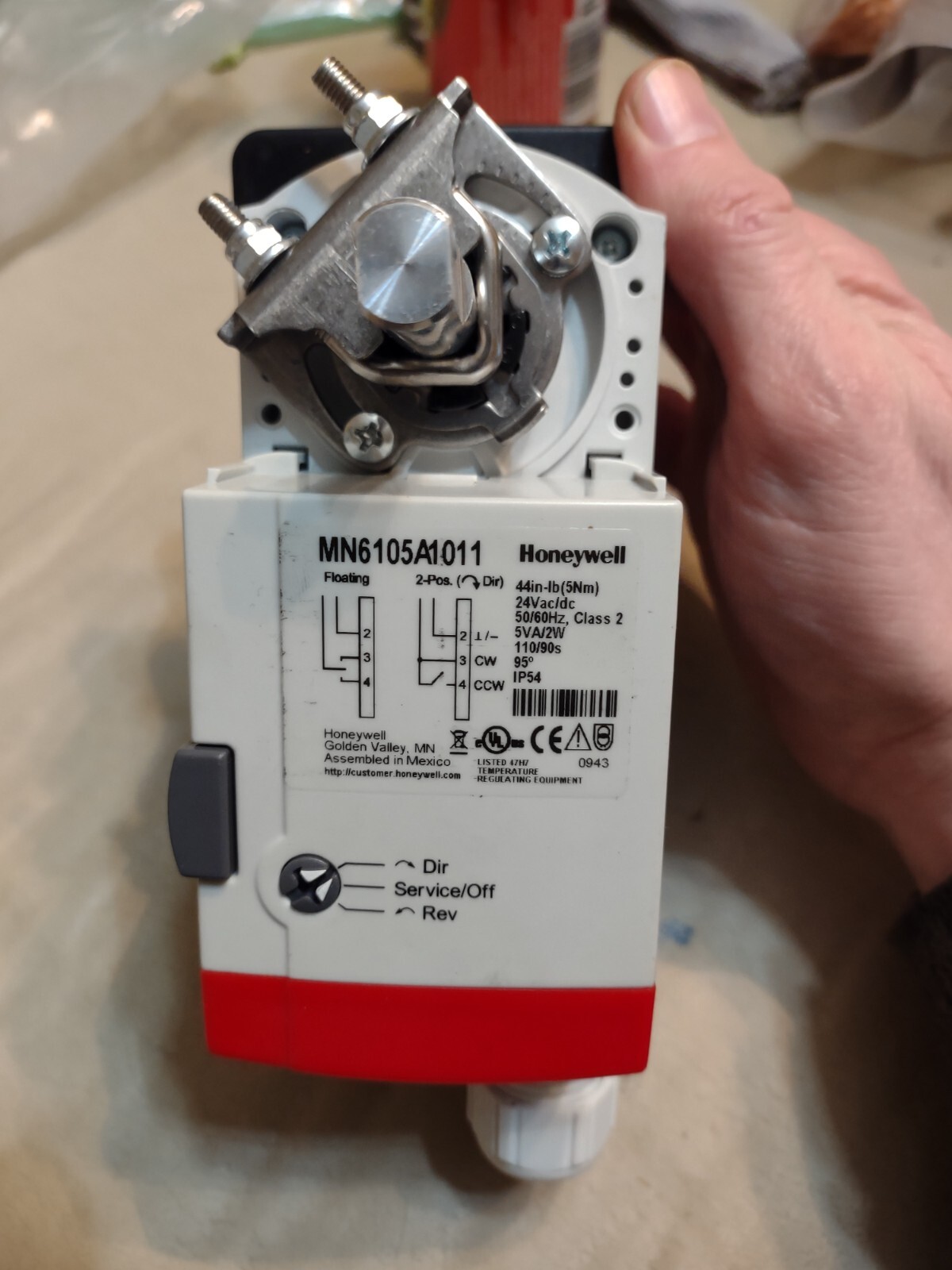 HONEYWELL MN6105A1011 NON-SPRING RETURN ACTUATOR W/1-1/4 BALL VALVE VBN2DN3P0A