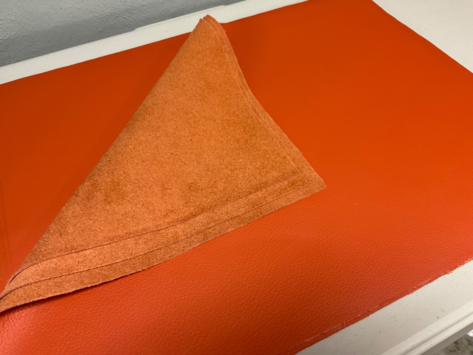 Large smooth Leather panels 4 pieces 18" x 24" first Quality ORANGE
