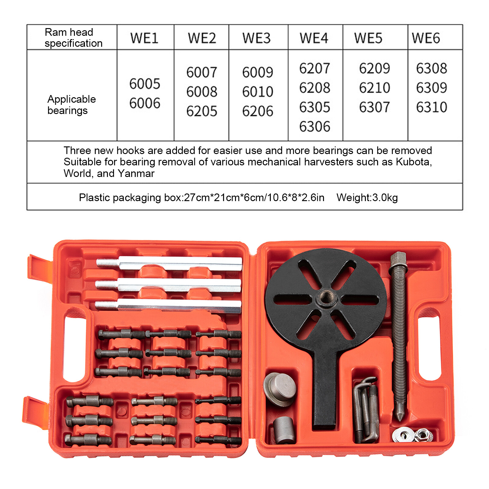 21-Pack 3 Jaws Bearing Puller Inner Hole Puller Removal Disassemble Tool Sets