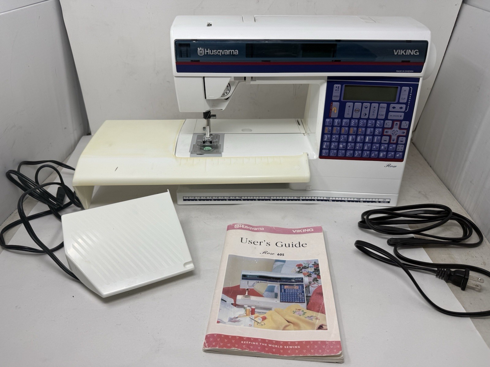 Husqvarna Viking Rose 605 Sewing Machine Embroidery Arm Manual With Extras
