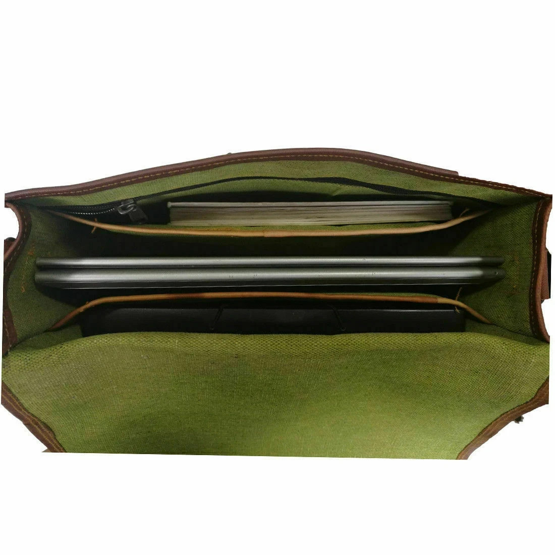New Men's Genuine Vintage computer Brown Leather Messenger Shoulder Laptop Bag