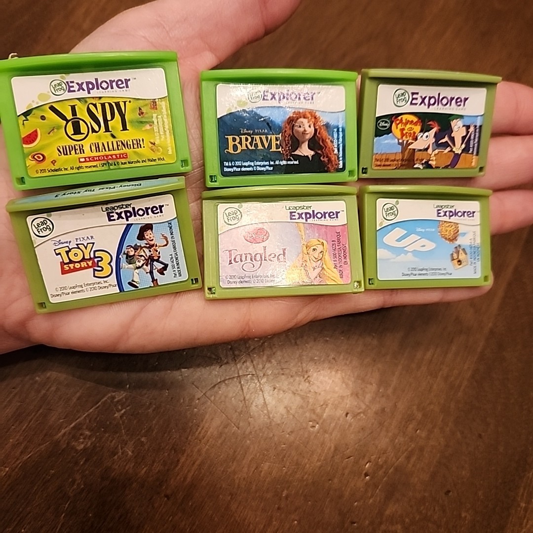 Leap Frog LeapPad Explorer Game lot LeapFrog Disney Phineas Ferb Brave Up I Spy