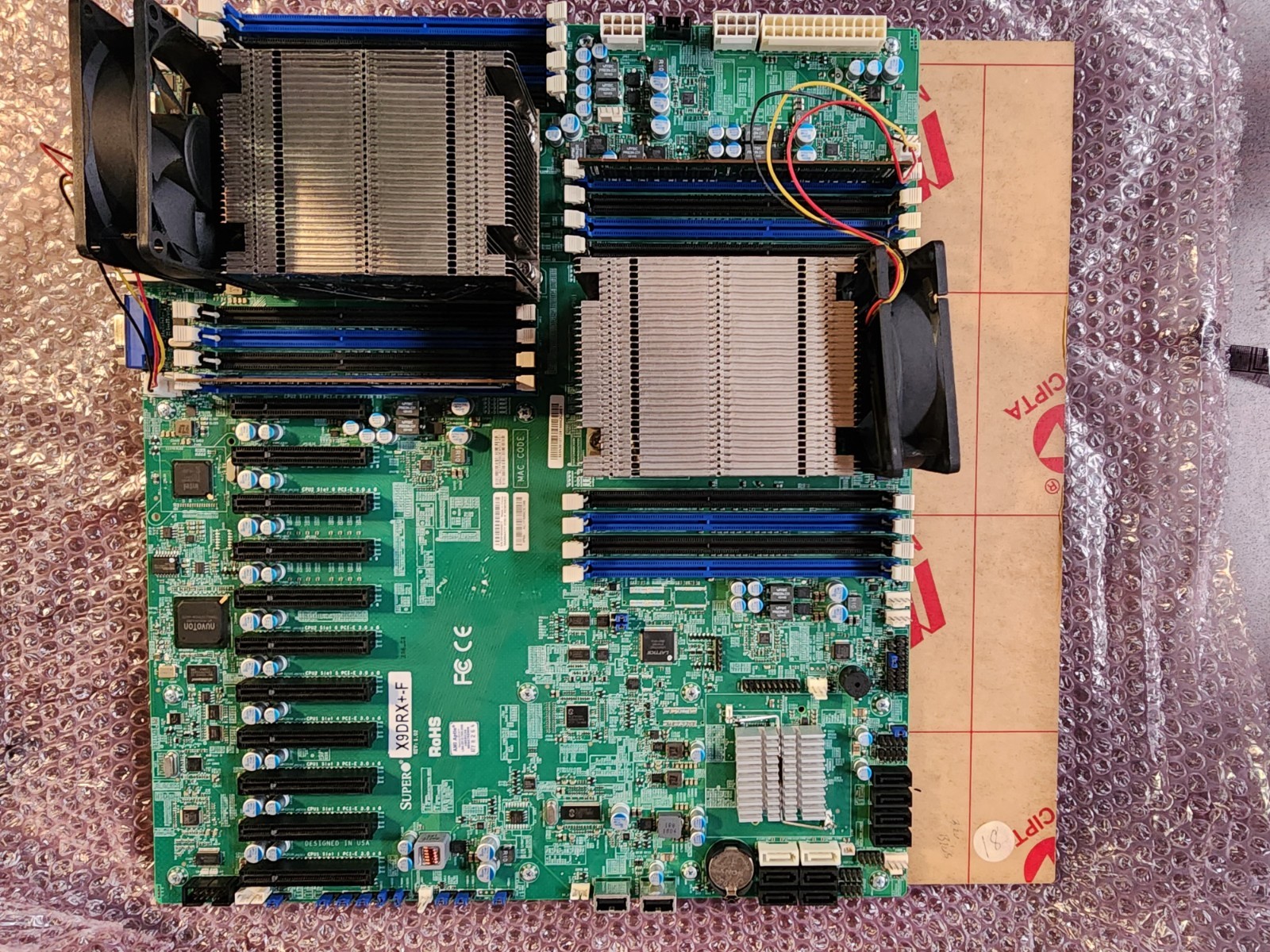 Supermicro X9DRX+-F Motherboard with two E5-2637 3.0GHz CPUs and 16GB 1600 DDR3