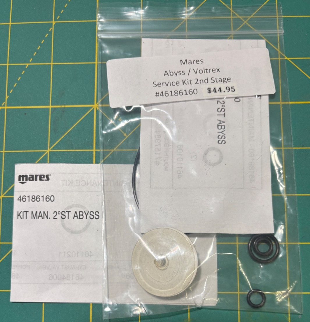 Mares Abyss/Voltrex Service Kit 2nd Stage 46186160. NOS, Discounted.  Rare!