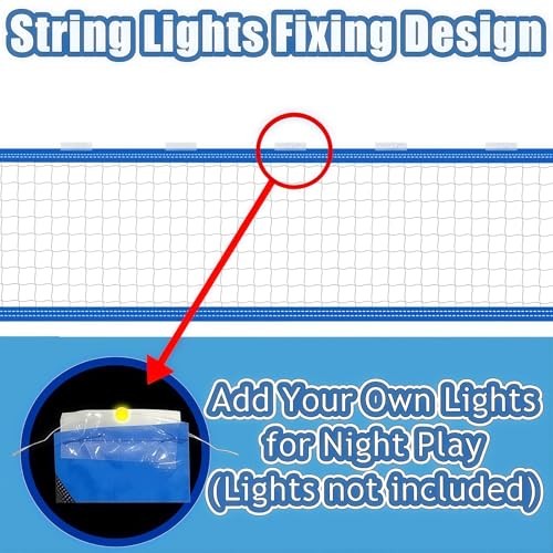 Upgrade Pool Volleyball Net Replacement, Adjustable Length 15-31 FT Portable