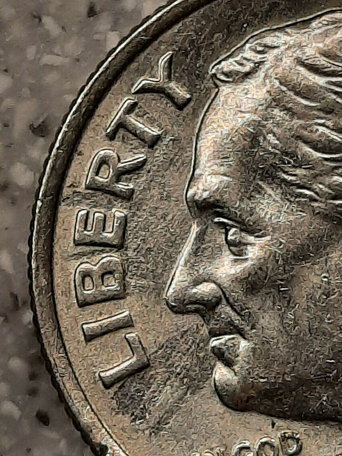 2004 P Roosevelt Dime Die Clash Observe/ Reverse
