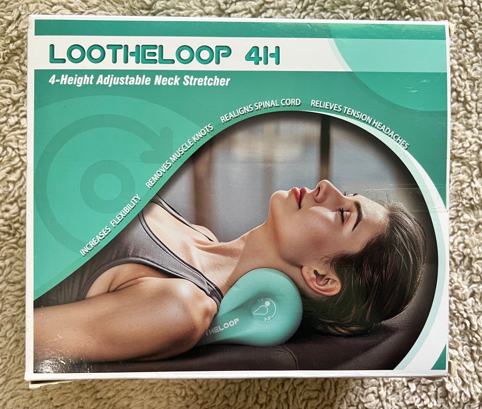 LOOTHELOOP 4H 4-Height Adjustable Neck Stretcher Cervical Spine Alignment