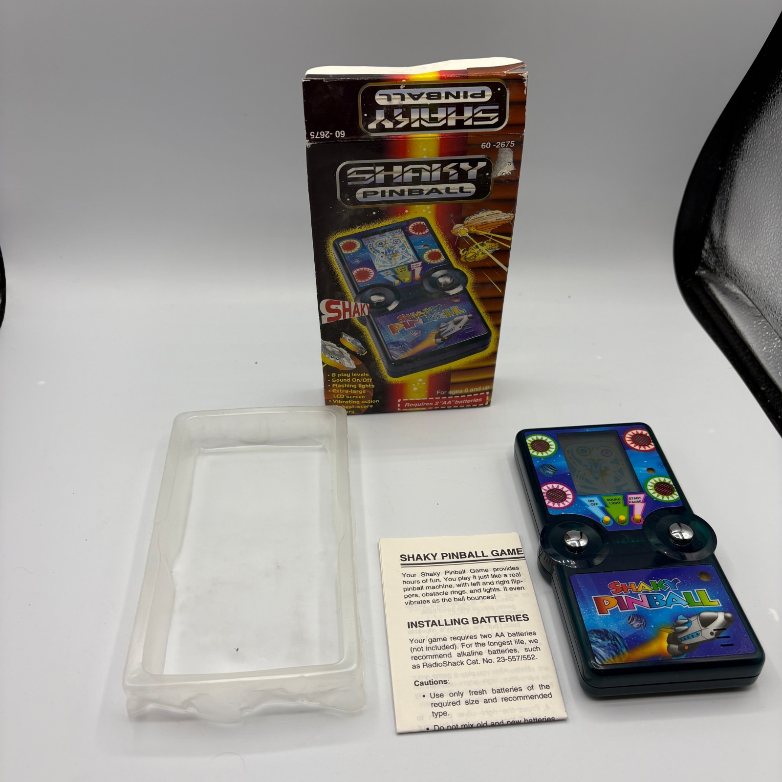 RADIO SHACK ELECTRONIC HANDHELD SHAKY PINBALL LCD GAME tested Original Packaging