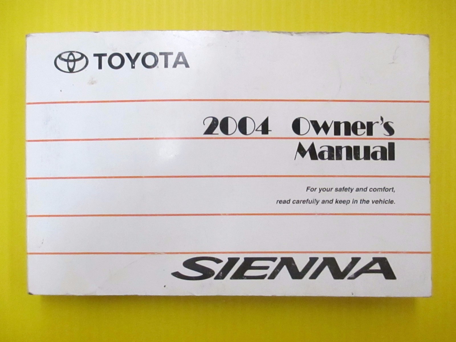 2004 Toyota Sienna Minivan Mini Van Owners Owner's Manual All Models OEM