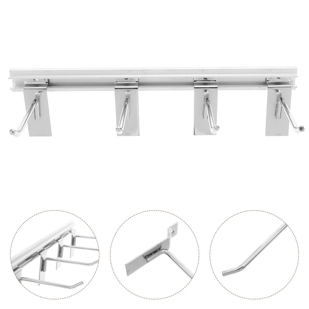 1 Set Durable Metal Pegboard Hooks Silver for Wall Mounted Storage Rack Decor