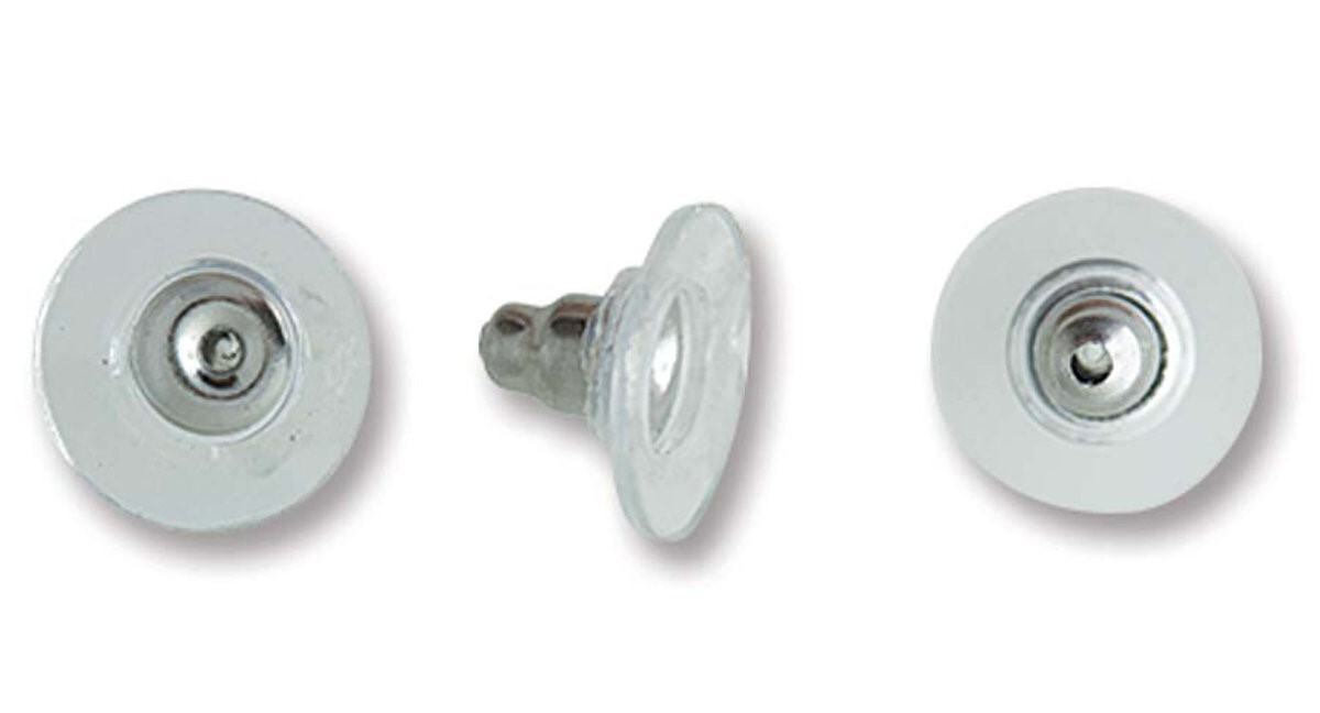 72 Stainless Steel 10.3x6mm Clear Comfort Clutch Stabil Earring Backs
