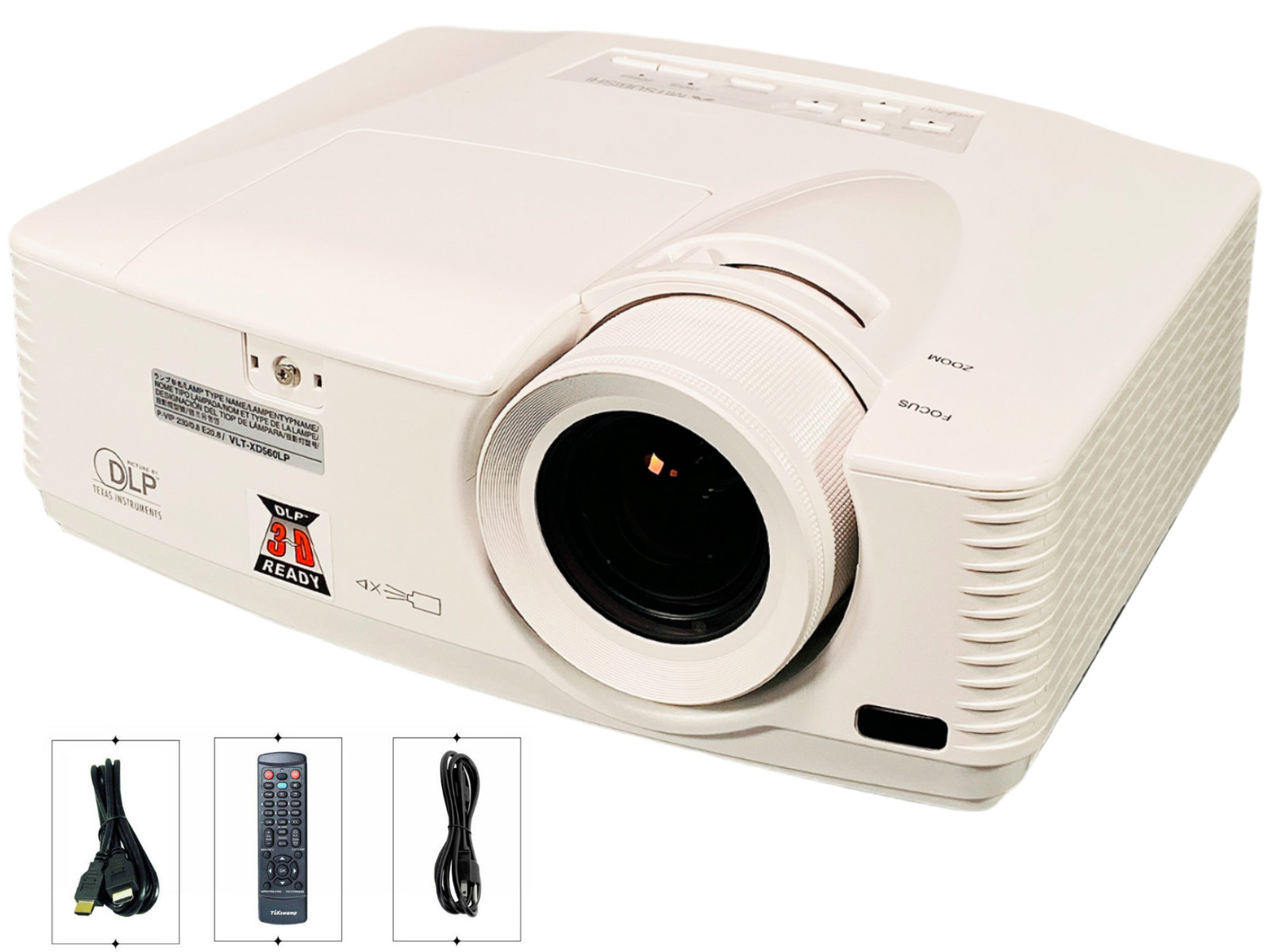 Refurbished Mitsubishi WD570U DLP Projector 4K 3500 ANSI Audio Mix w/Accessories