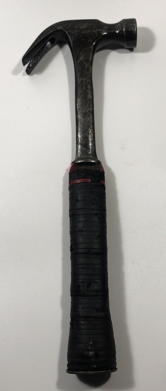 Old Buck Bros #7 16oz Curved Claw Hammer Stacked Leather Handle Carpenters Tool