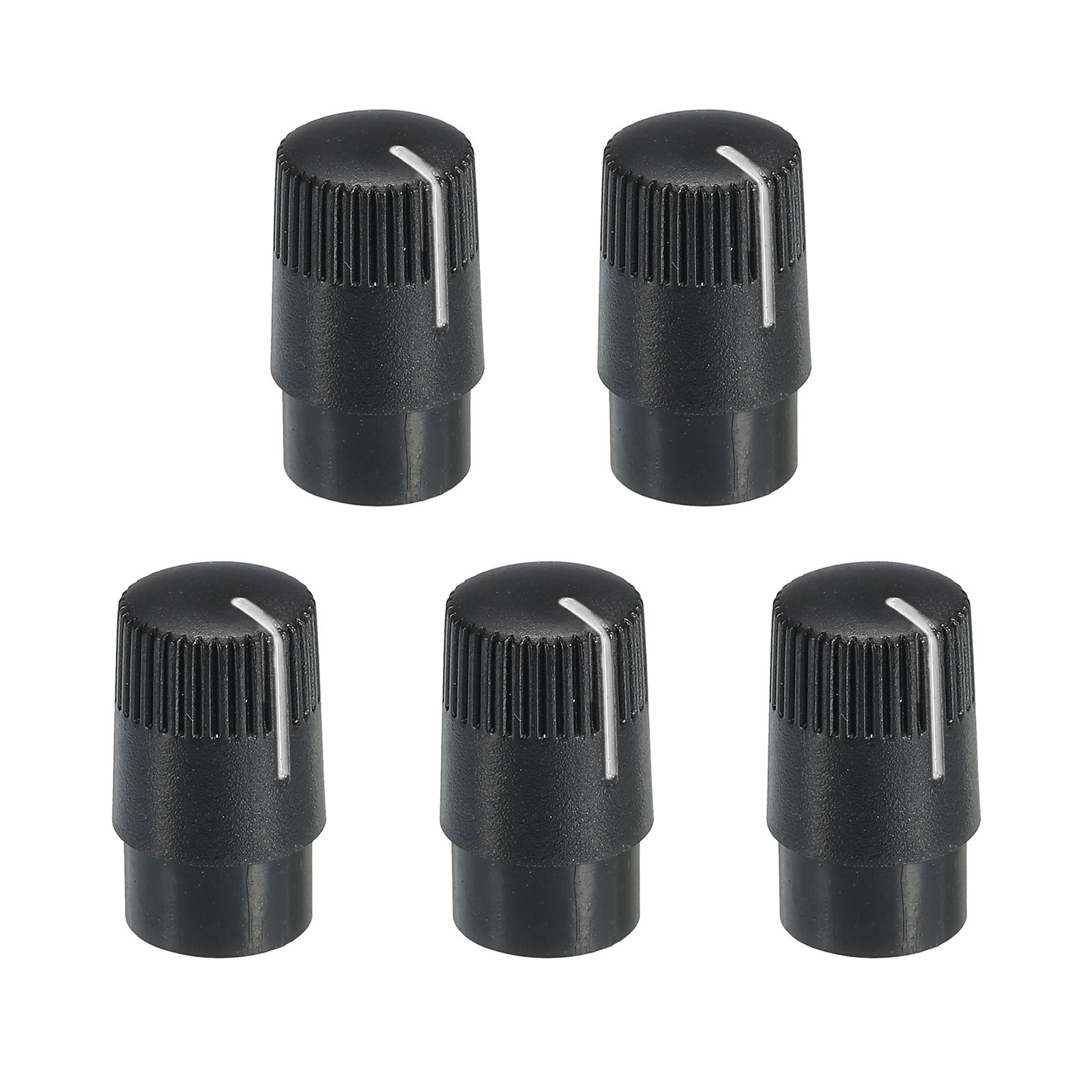 Potentiometer Control Knob ABS Guitar Knob 180 Degrees D Type Black White 5PCS