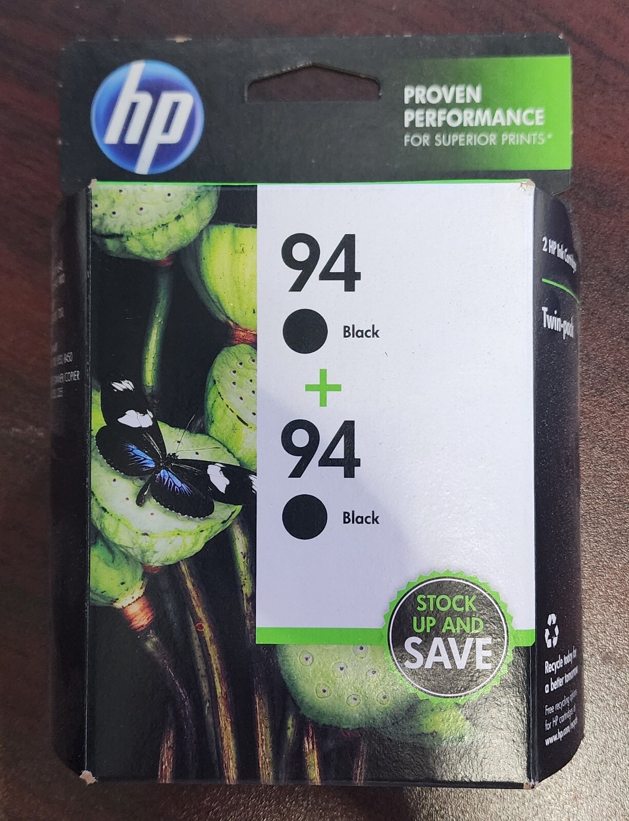 2PK Genuine HP 94 Ink Cartridge for DeskJet 460c 5740 6620 6840 9800 EXP DATE