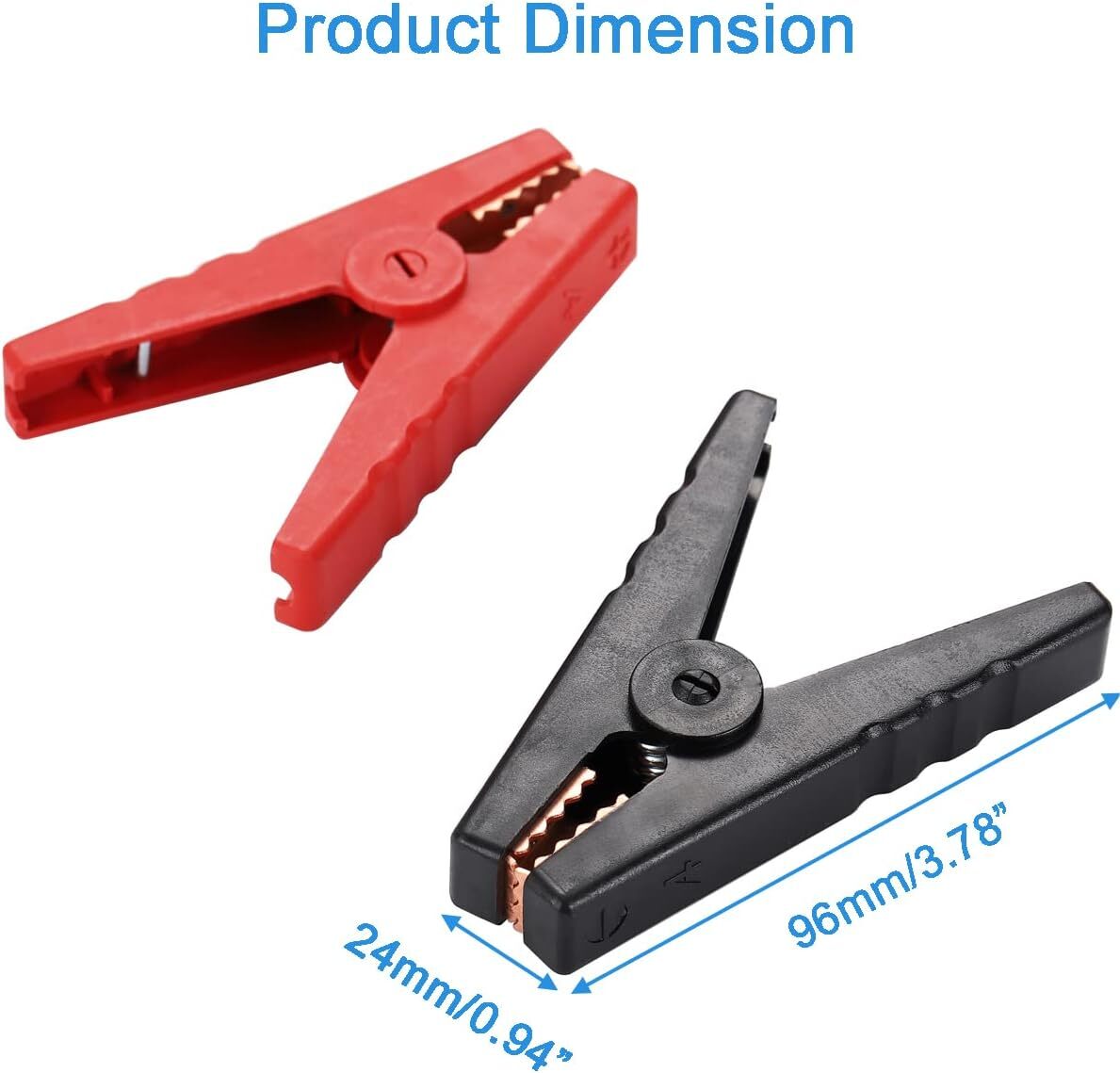 1 Pair Car Battery Booster Alligator Clips Clamps 100amp Charger Jumper Clamps
