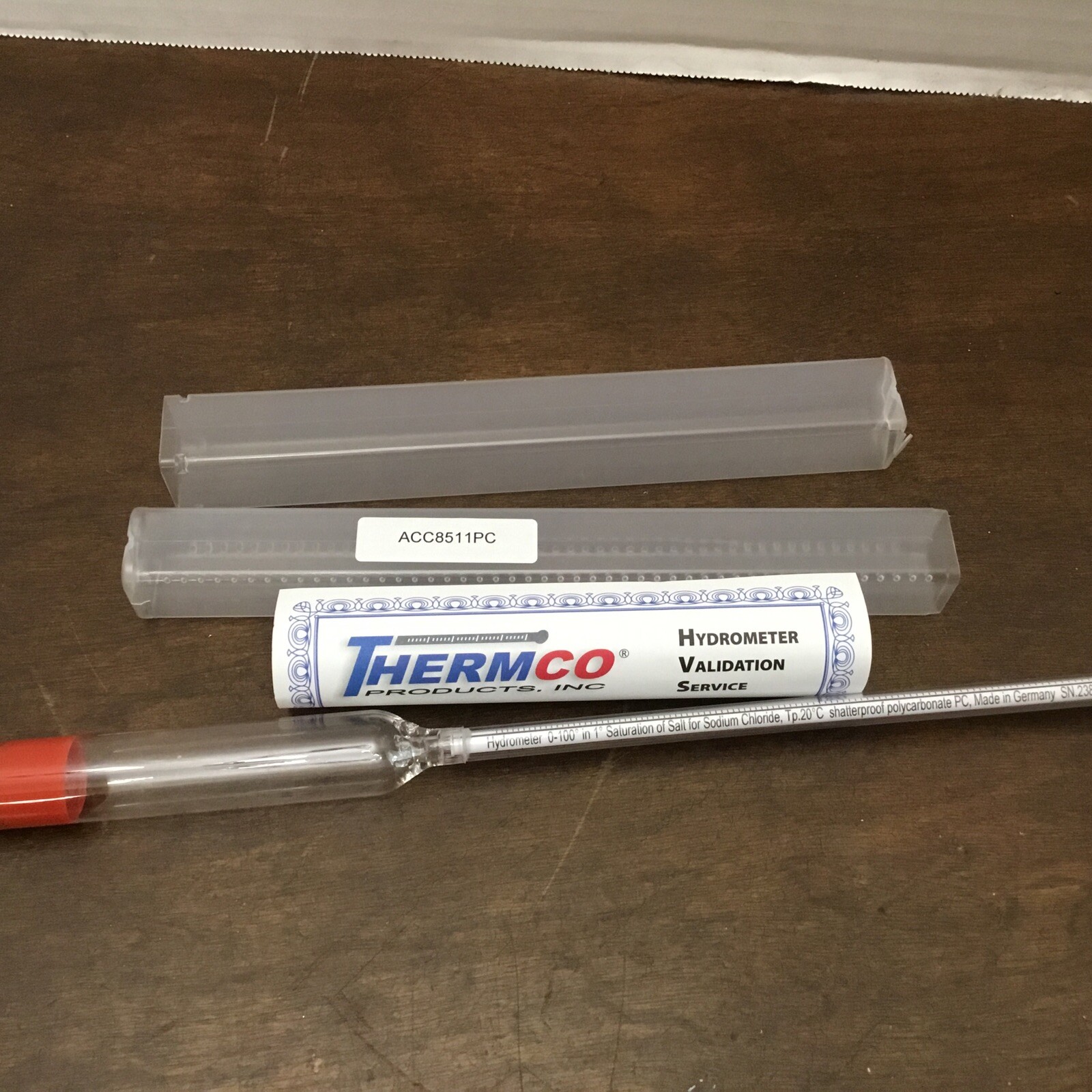 THERMCO ACC8511PC Hydrometer Salt SN: 23819680 Plastic : Damaged Case