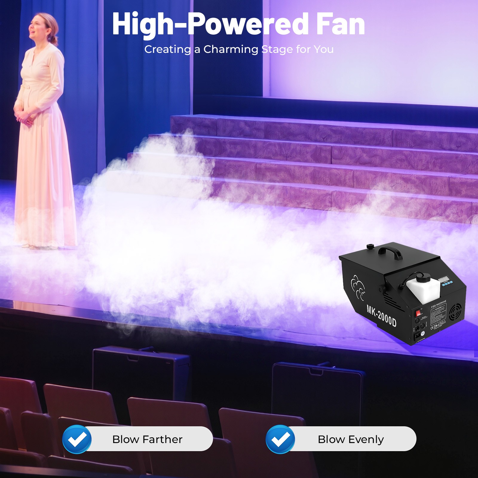 1200W Low Lying Ground Dry Ice Fogger Smoke Fog Machine For Bar Party Stage DJ