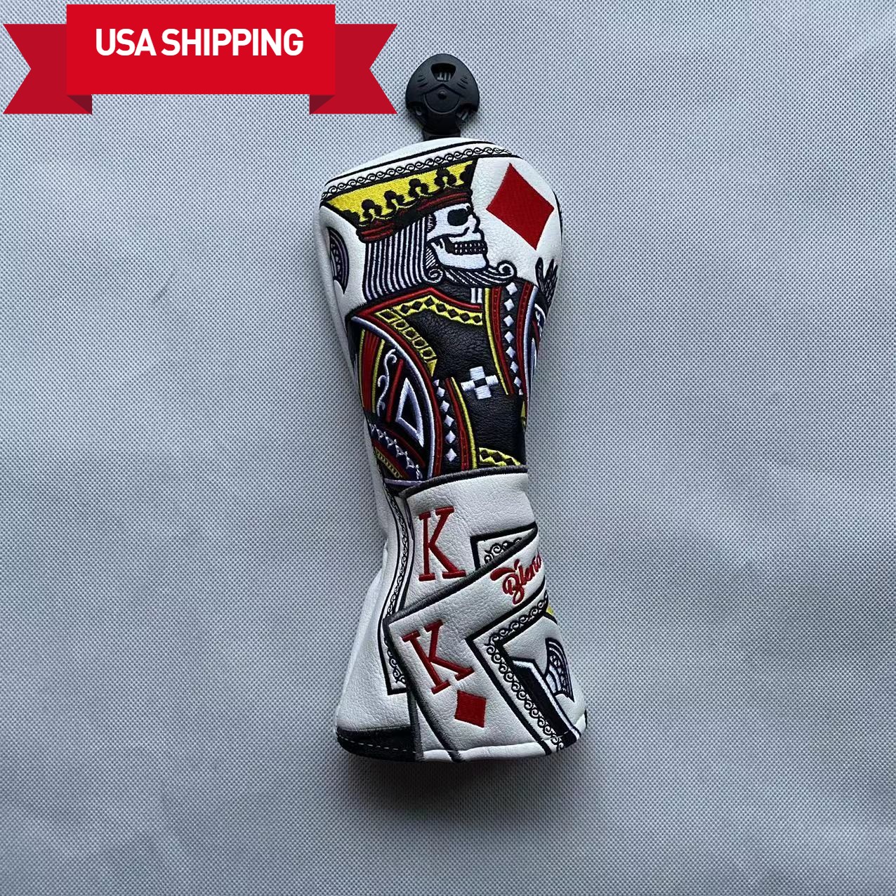 2025 Poker King Skull 3 Headcover Golf Club for Fairway PU Leather Fairway Cover
