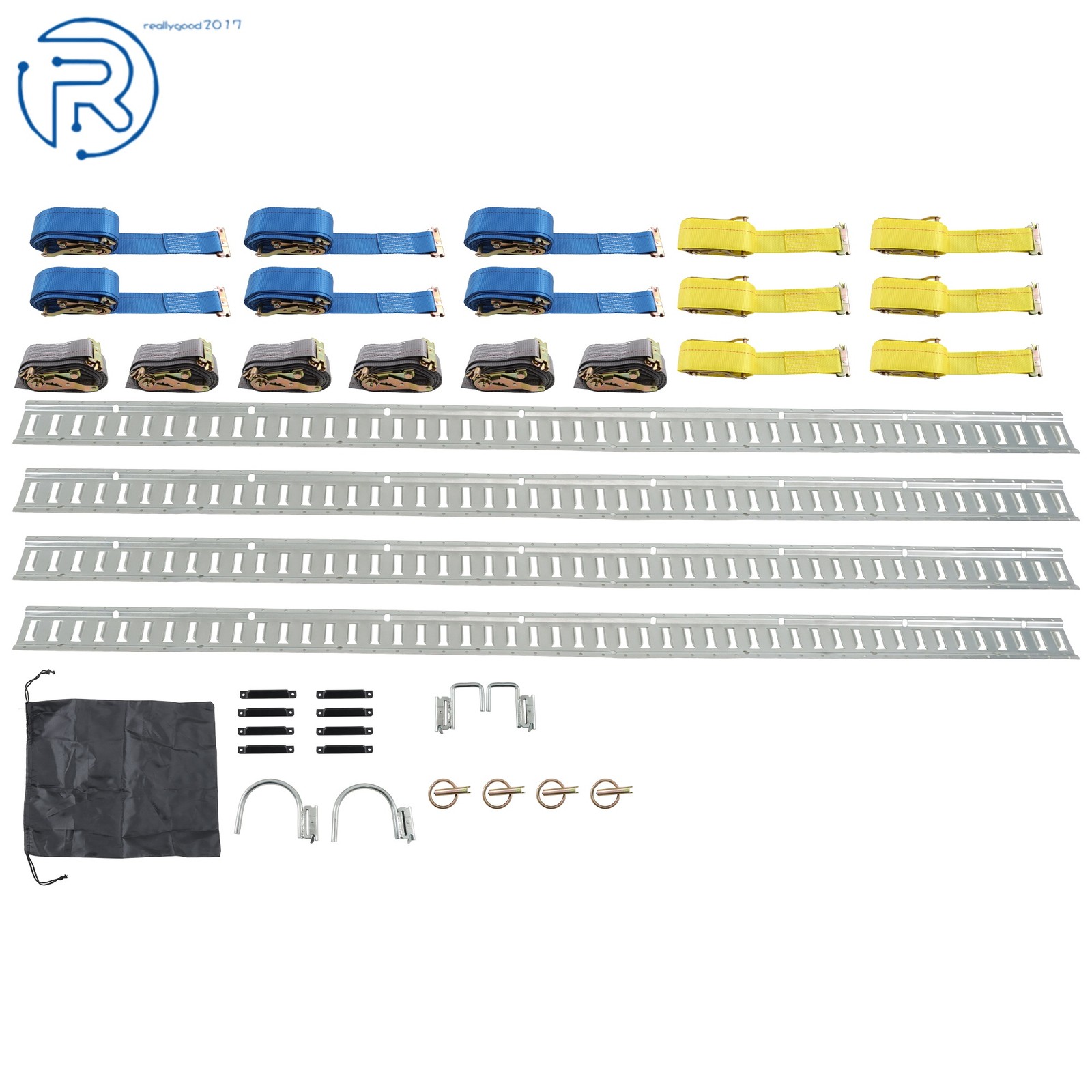 For Vans Trucks 8' E Track Starter Rail System 37 Pcs Horizontal Durable Silver
