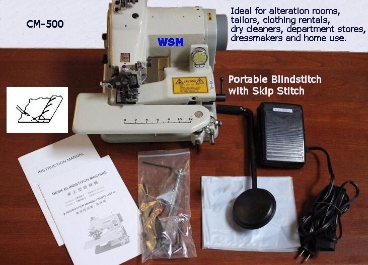 CM-500 Portable Blindstitch Sewing Machine for home and business use.