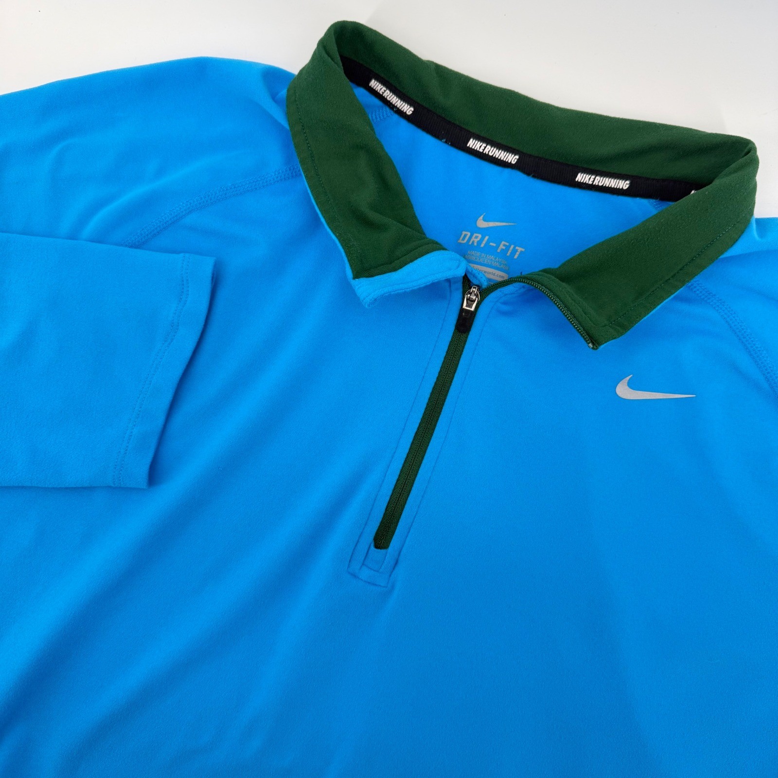 Nike Running Pullover Mens XL Blue Dri-FIT Quarter Zip Long Sleeve Top
