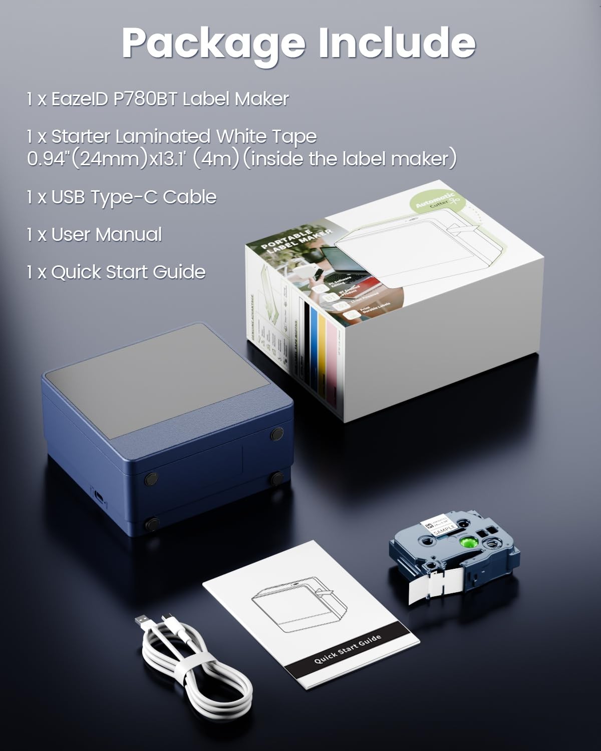 1 Inch Label Maker Machine with-Tape Large Print, Wide Label Maker Bluetooth,...