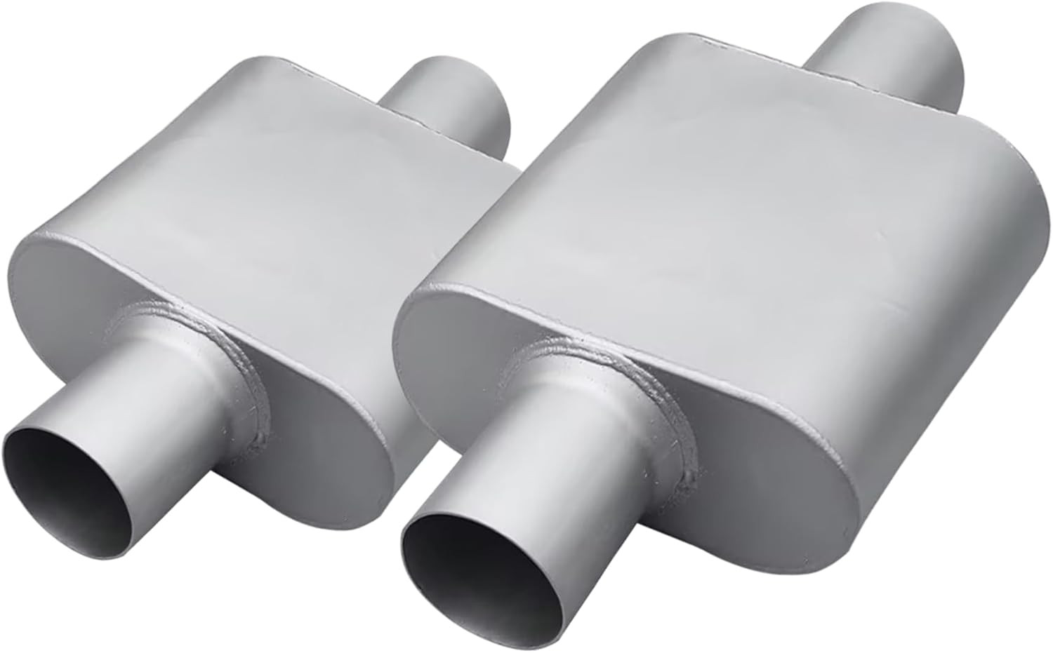 Universal 2.25" Inlet 2.25" Outlet Single Chamber Muffler - 13" Total Length (7X