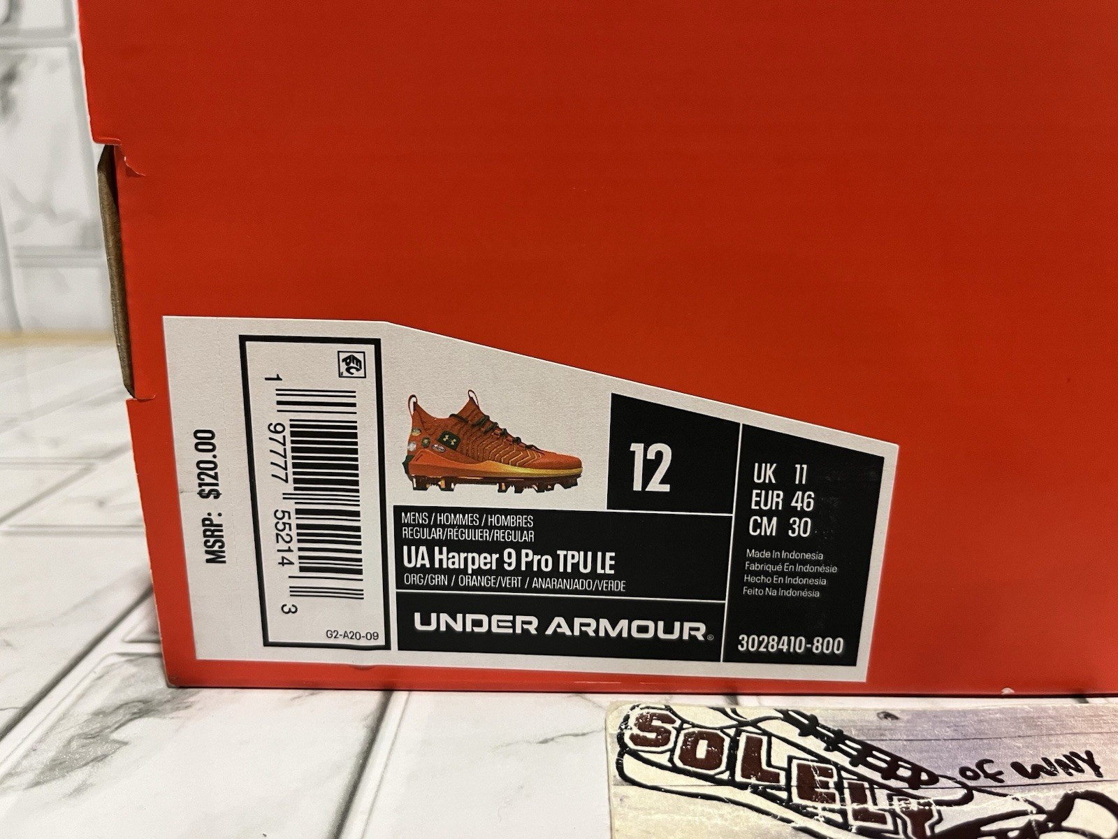 New UA Bryce Harper 9 Pro Juice Baseball Cleats Shoes Orange Mens 3028410-800