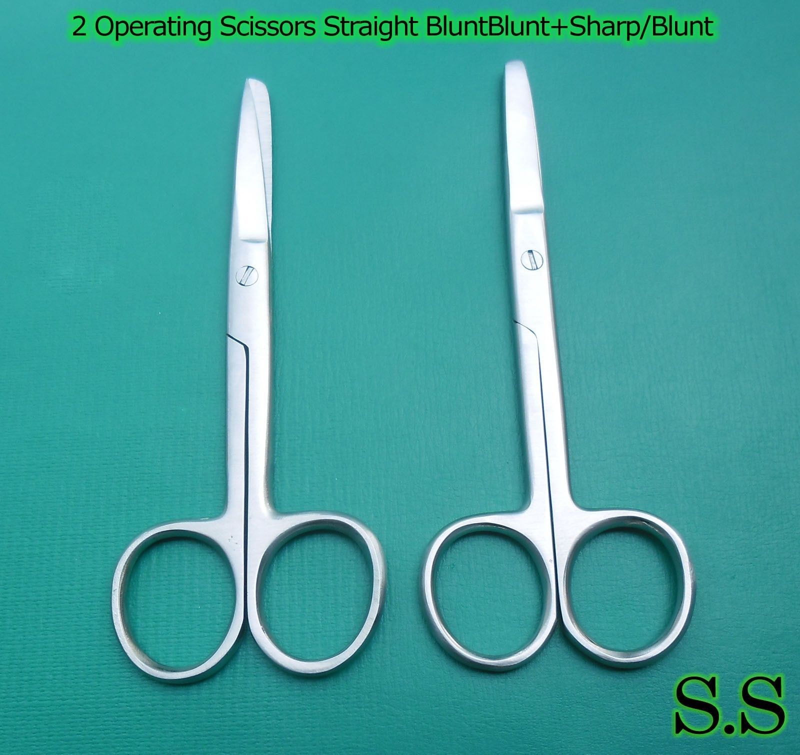 2 OPERATING DISSECTING SCISSORS 5.5"STRAIGHT BLUNT/BLUNT SHARP/BLUNT
