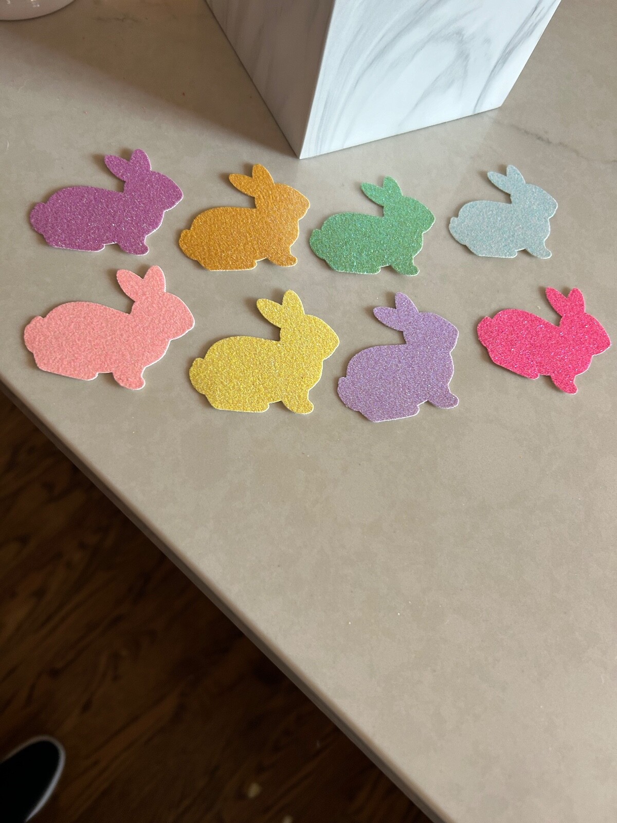 16 Stampin Up Pastel Glitter Rabbit Punches Paper Punchies New Die Cuts