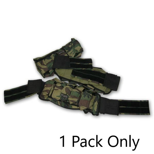 Paintball 5 Pocket Slam Pack Harness Pod Tube Holder Woodland Camo
