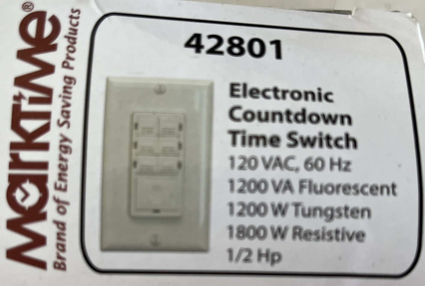 MARKTIME Electronic Countdown Time Switch #42801 White
