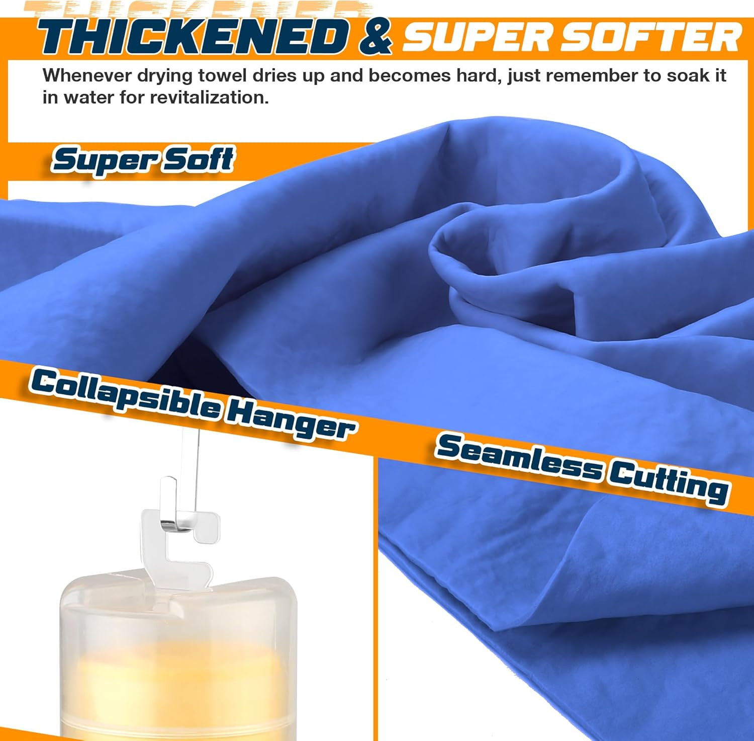 Premium Shammy Towel for Car Super Absorbent 2 Pack 26x17 Car Drying Towel