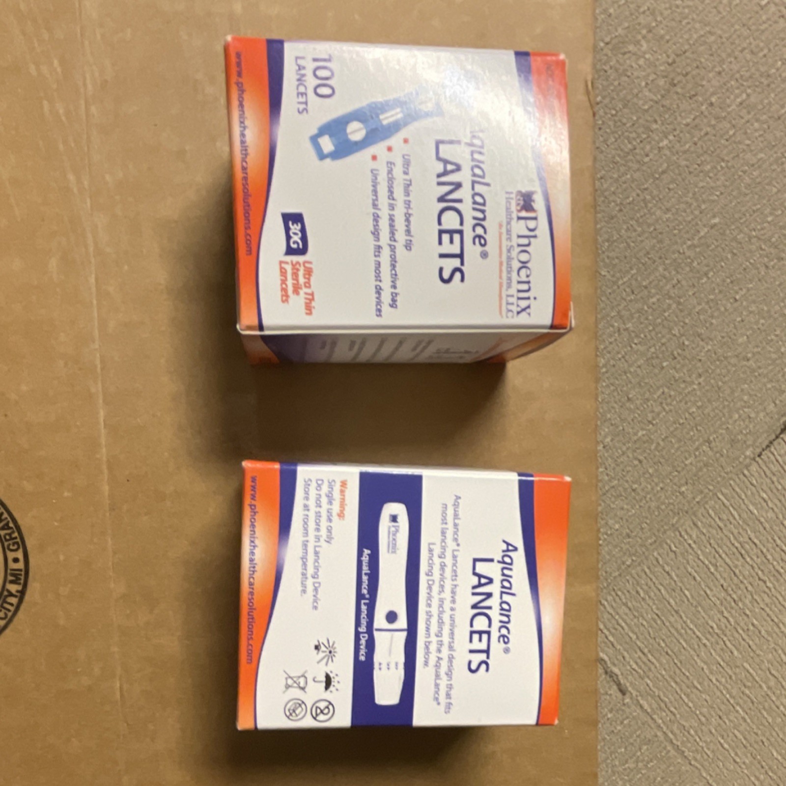 AquaLance 30G Sterile Single Use Blue Lancets 100 Count - MPN 60913-0010-01