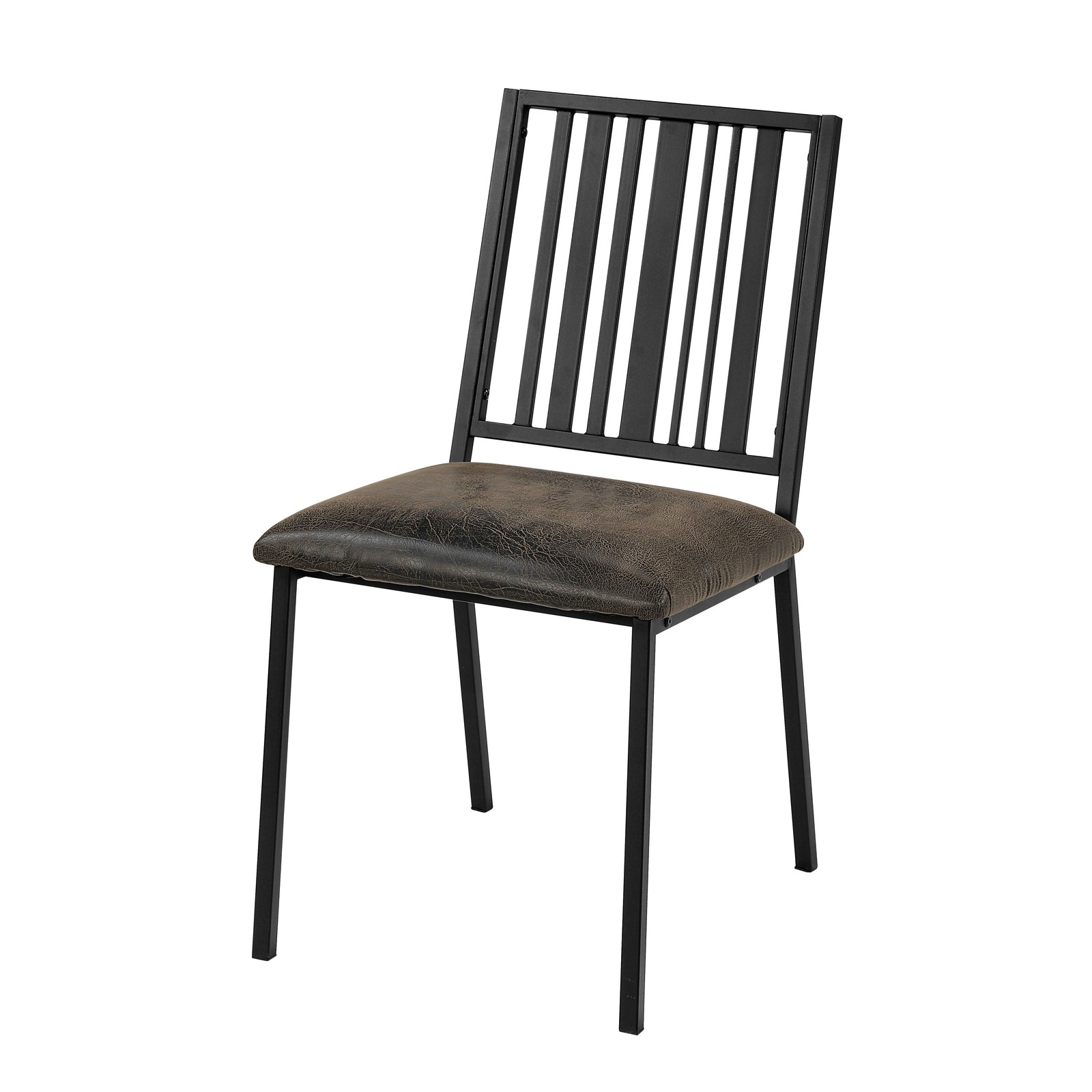 Brown and Black Slat Back Side Chair