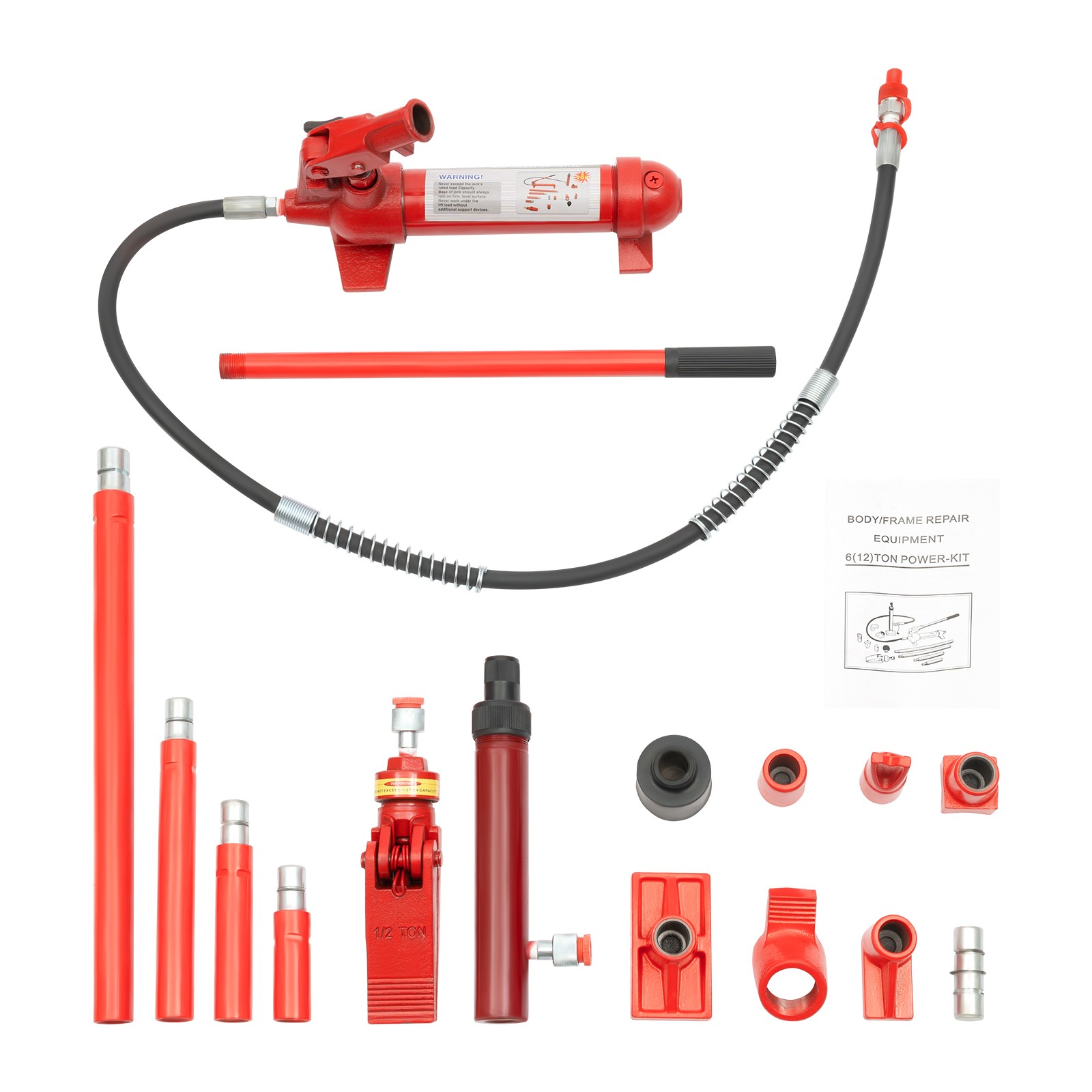 Porta Power Hydraulic Jack Auto Body Frame Machine Kit Lift Ram Heavy Duty 6 Ton