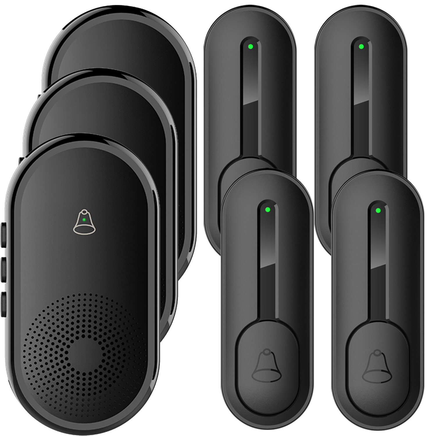 4 door call doorbell buttons+3 room bell receivers, wireless doorbell kit