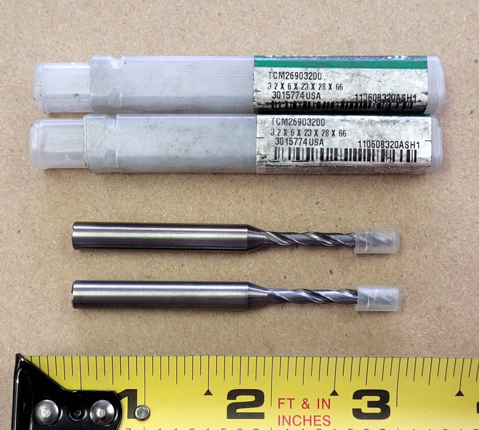 3.2 MM WIDIA HANITA DRILL TCM26903200 3.2X6X23X28X66 3015774 | LOT OF 2