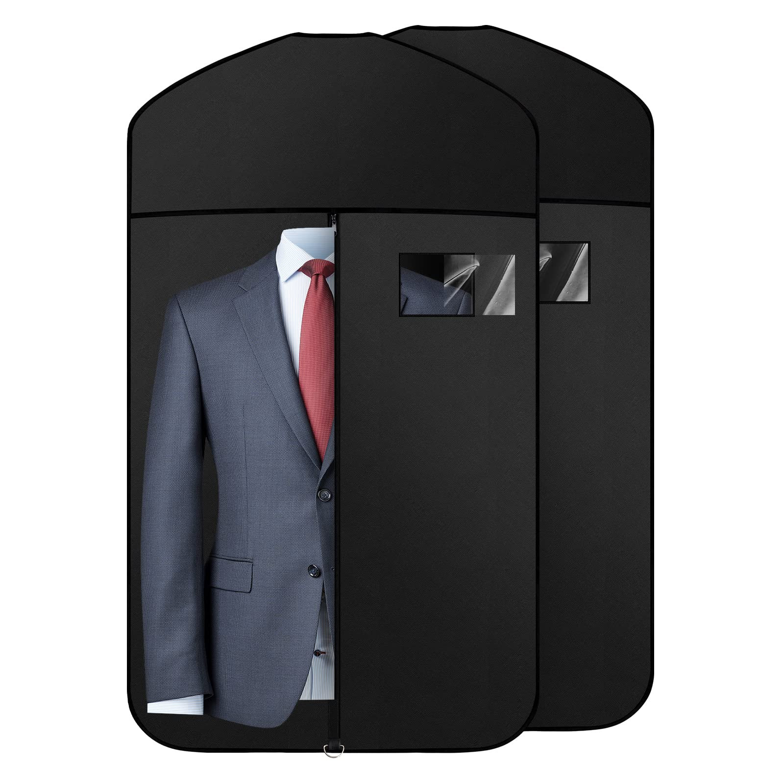 Premium Oxford Fabric Garment Bag Hanging Clothes Travel Suit Bag with Clear ...